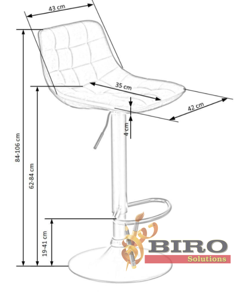 Scaun bar H-95 Hoker,sur